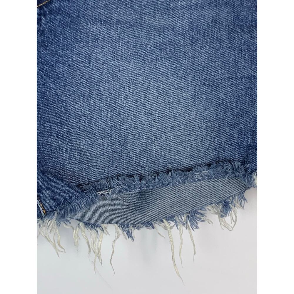 Levi’s 501 Women’s Shorts W29 Blue Denim Mid Thigh Button Fly Raw Frayed Hem - Picture 5 of 15